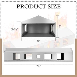 Upgraded 9904190091 Stainless Steels Heat Manifold Replacement Kit Compatible with Masterbuilt Gravity Series 1050 Digital Charcoal Grill and Smokers MB20041320 MB20041220 (24" Fit MB 1050)