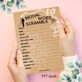 Bridal Shower Games, Bridal Word Scramble Bridal Shower Game, Set of 30 Cards, Bridal Games for Showers, Engagement Party Games, Rustic Wedding Shower Games, Wedding Games