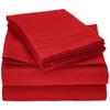 MattRest Luxury Silky-Soft 1800 Series Premium Collection - Wrinkle-Free 4-Piece Bed Sheet Set, Deep Pocket up to 16 inch, King Red