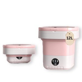 Portable Washing Machine, 12L Foldable Mini Washer with 3 Intelligent Cleaning Modes,Mini Folding Washing for Travel, Camping, Apartment, Dorm, Baby Clothes, Socks, Underwear, Deep Cleaning Washer