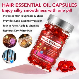 Generic Hair Vitamin Serum Capsule, Hair Treatment Serum, No Rinse with Vitamins A,C,E Pro Vit. B5, Strengthen & Hydrate Hair - For All Hair Types 60 Caps, Pink