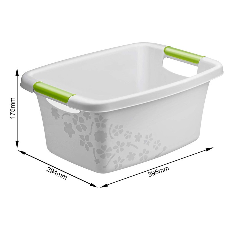 Rotho Flowers Housekeeping Tub 12 Litre, One Size, Grey