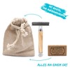 Chinchilla® Olive Wood & Metal Safety Razor | Sustainable Wet