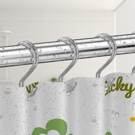 Chrome Shower Curtain Hooks Ring, Rust Proofmetal Stainless Steel S Shaped Shower Curtain Hook Hangers for Shower Curtains, Kitchen Utensils, Towels,Wardrobe & Garden