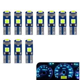 Ferianl 10 PCS T5 LED Bulbs, 74 73 37 2721Instrument Cluster Lights, 12V Bright 3030 SMD Automotive LED Replacement Bulbs, for Car Dashboard Indicators (light blue)