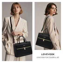 LOVEVOOK Purses and Handbags for Women,Leather Shoulder Bag Black Purse Tote,Satchel Crossbody Bags Top Handle for Ladies