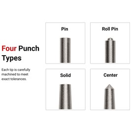 TEKTON Punch Set with Walnut Block (18-Piece) | 66564 | Made in USA