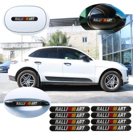 Unbranded Brand New 8PCS Ralliart Real Carbon Fiber Black Car Trunk Side Fenders Door