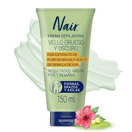 Nair Crema Depiladora Corporal Vello Grueso y Oscuro 150 ml. Probada por Dermatólogos con Ingredientes Naturales Piel Suave y Tersa hasta por 1 Semana