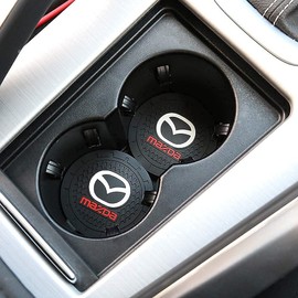 2.75 Inch Diameter Oval Tough Car Logo Vehicle Travel Auto Cup Holder Insert Coaster Can 2 Pcs Pack (fit Mazda)