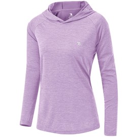 Rdruko Women's UPF 50+ Sun Protection Hoodie SPF Long Sleeve Hiking Running Shirts Lightweight(Light Purple,CA XL)