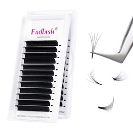 Volume Lashes, D Curl, 0.07 mm Thickness, 11 mm, 12 mm, 13 mm, 12 Rows, 3D, 5D–20D, Easy Fan Eyelashes, Fan Cluster, Eyelash Extension, Lashes withstand up to 90 °C (0.07-D-11-12-13)