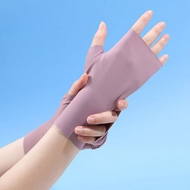 Women's Driving UV Protection Cooling Back-of-Hand Covers Cooling Grey 2ea