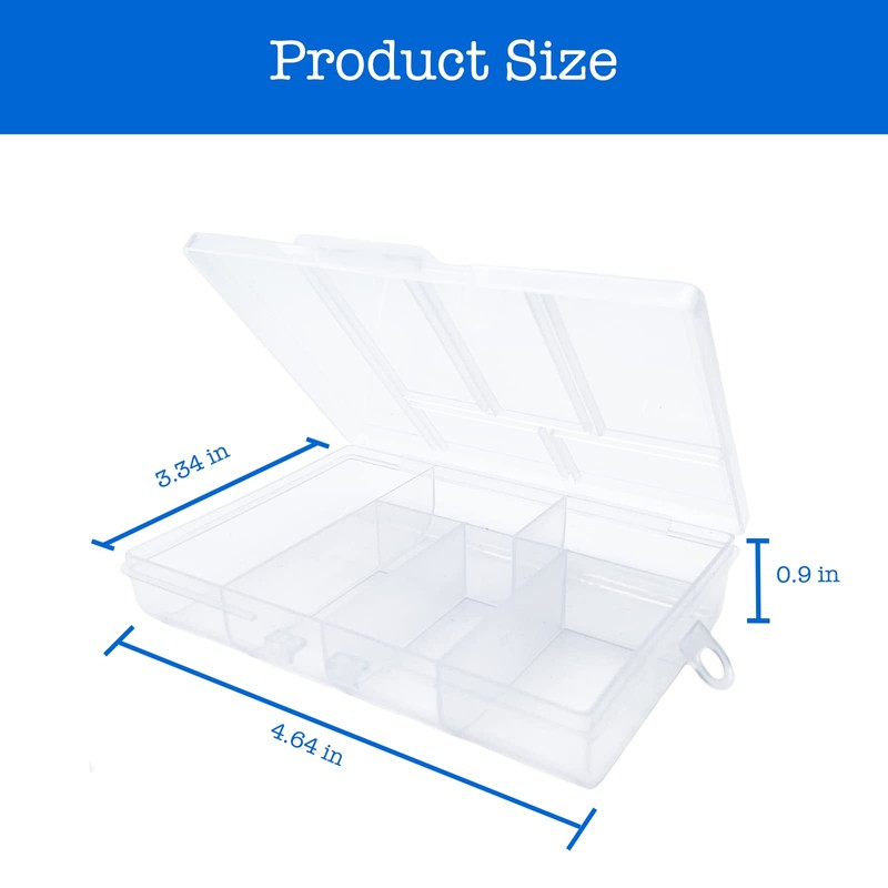 TeTeBak Plastic Organizer Box with Dividers - 2 PCS Small