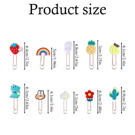 Tabanzhe Coloured Paper Clips-10PCS Funny Cute Large Paper Clips Bookmark Novelty Book Marks Document Paper Clips Teacher Stationery Supplies for Office School Home