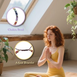 Vyooxcy Chakra Bracelets for Women，7 Chakra Bracelet Crystal Beaded Healing Bracelet for Women Spiritual Bracelets ，Healing Crystals Meditation Relax Women Anxiety