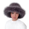 Lina & Lily Oversized Winter Faux Fur Bucket Hat for