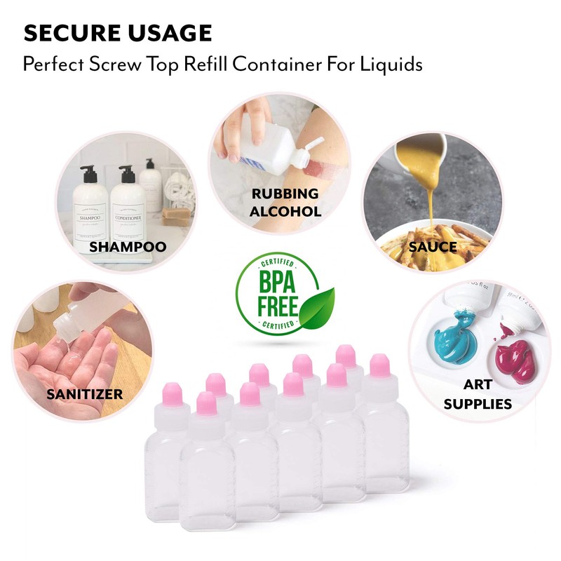 Reusable Liquid Container (100cc) - Squeezable Travel Bottle BPA-Free With