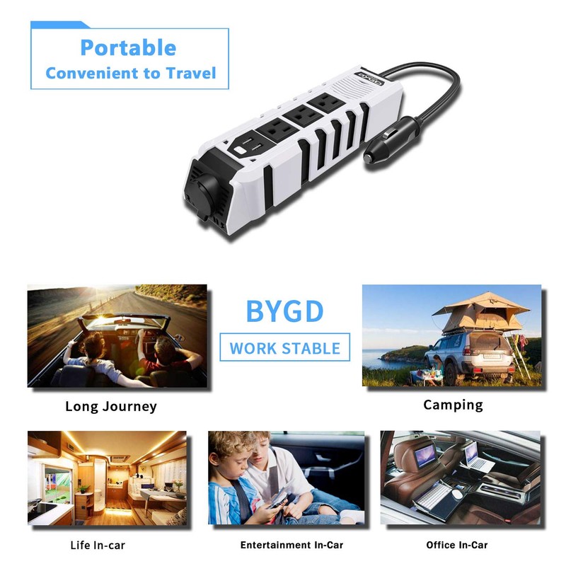 150W Car Power Inverter, DC 12V to 110V AC Car