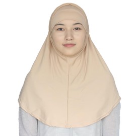 Modest Beauty Women's Muslim Hijab Al-Amira Hijabs 2 Pieces with Tube Underscarf Cap Instant Soft Scarf, Khaki, free size
