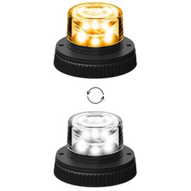 SpeedTech Lights Flare 360° 6 LED 18 W Strobe Light – Push Bulb Hideaway Hazard Beacon for Police, Construction, Service, Plow & Emergency Vehicles (Amber/Clear Alternating)
