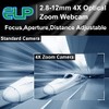 ELP Cámara USB 4K con micrófono Zoom manual Cámara web