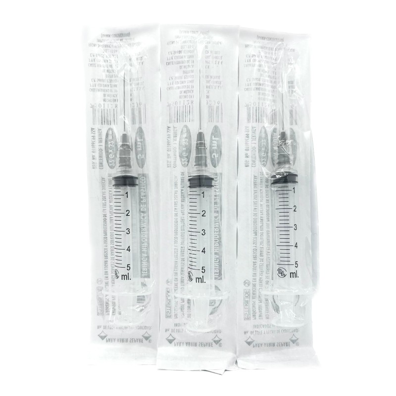 Caja De 100 Jeringas 5 mL Con Aguja 22 G