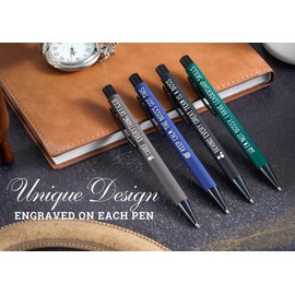 InnoBeta Boss Gifts, Ballpoint Pen Set of 4, Perfect Gifts Idea for Men/Male in Boss Day, Birthday, Christmas, Appreciation, Office - Chief - Grey