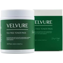 Tea Tree Toner Pads - 105 Pads - Well Soaked & Wet - Dual Sided - Saliclyic Acid - for Exfoliation, Hydration & Acne Treatment - Soothing Irritated Skin & Inflammation - for All Skin Types