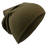 Miobo Children's Slouch Beanie Hat, Cotton, Plain Colour, olive green