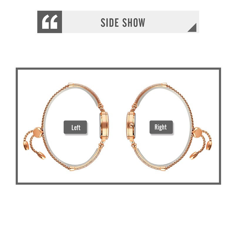 TOOCAT Women Analog Quartz Watch Metal Bracelets Rose Gold Watches