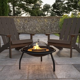 Flash Furniture YL-230-GG Outdoor Firepits, 22.5 Inches, Black