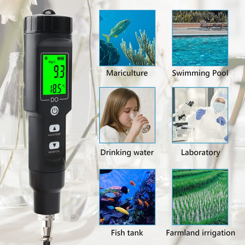 Rowyet Dissolved Oxygen Meter with ATC,Portable Dissolved Oxygen Test Kit