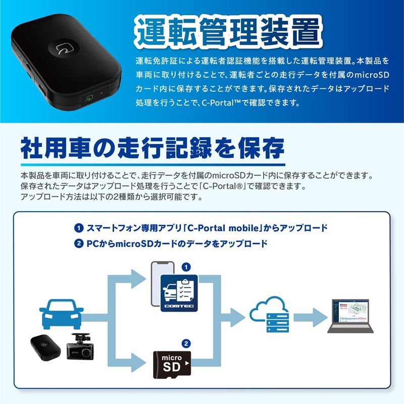 Comtec VMC100R Driving Management Device Stores Driving Records by Driver,