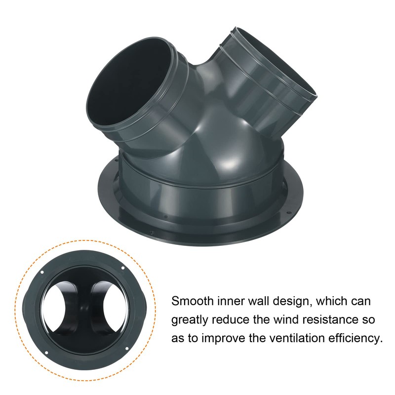 PATIKIL 3 Way Duct Splitter, 4"x4"x6" Y Reducer Connector Air