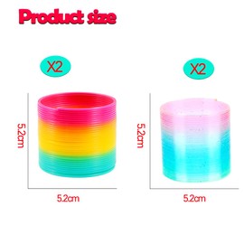 LIMEOW Pack of 4 Rainbow Spirals, Stair Runner Spiral, Stair Hopper Party Rainbow Spiral Party Bag Rainbow Toy for Children Toy Learning Toy Puzzle Learning Toy