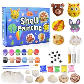 CREJOHY Shells Painting Children's Set, DIY Painting Arts and Crafts Set, Craft Sets, Painting Sets for Children, Shells for Crafts, Toy, Birthday Gifts, Craft Set, Children from 4 5 6 7 8 9 10 Years