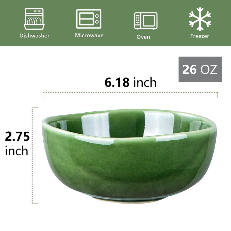 vicrays Ceramic Cereal Bowls Set - Porcelain 26 Ounce Soup