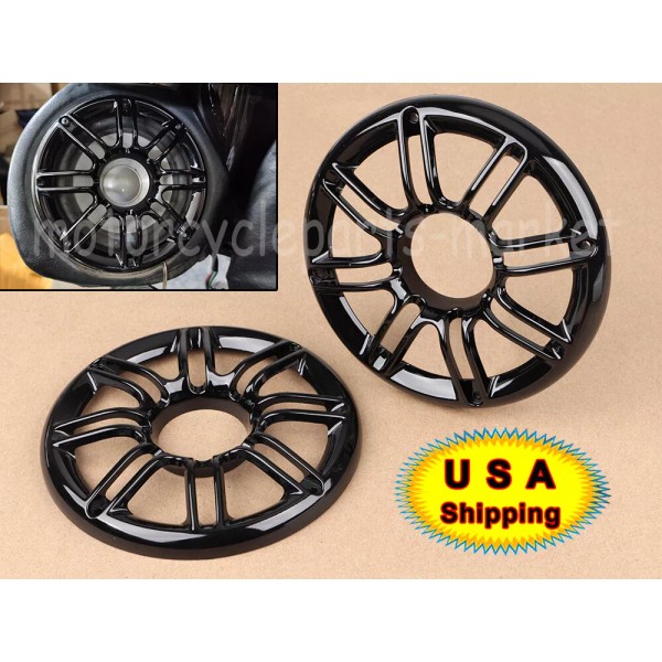 Unbranded Black Round 3D Rear Speaker Trim Grill Cover For