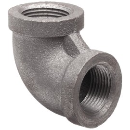 Anvil 8700123980, Malleable Iron Pipe Fitting, 90 Degree Elbow, 4" NPT Female, Black Finish