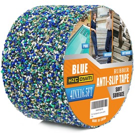 Blue 10cm x 5m Industrial-Grade Swimming Pool Anti Slip Tape, Step Grips for Stairs Outdoor, Shower and Wet Areas (4inches x 16.5feet)