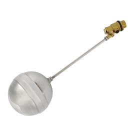 1/2" Threaded Float Ball Valve – Stainless Steel Float Valve with Brass Body, Automatic Shut-Off