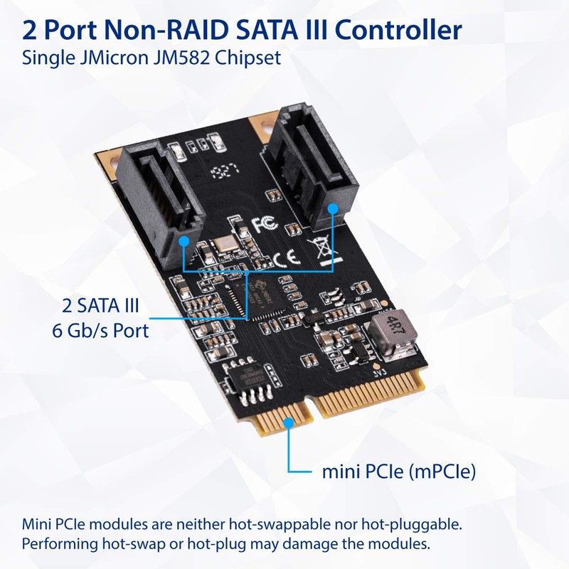 IO CREST M.2 22x42 PCIe Interface to 2 Port SATA