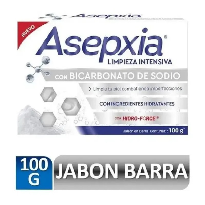Jabón en Barra Asepxia con Bicarbonato para Piel Grasa, Hipoalergénico
