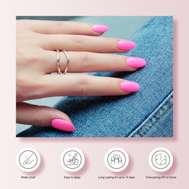 Nelikoo Semi Cured Gel Nail Strips, 20 PCS Gel Nail Stickers Work with UV Light, Gel Nail Wraps, Salon Quality & Easy to Use - Rose Lover