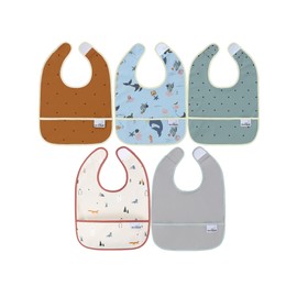 YKVOSAR Baby Bibs for Eating Waterproof Baby Bibs Baby Feeding Bibs 5 Packs Washable Baby Food Bibs 6-24 Months（Sea Animal）