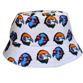 Fiji & Indian Flag Eagle Head Flag Reversible Bucket hat by Tribe Afrique Blue