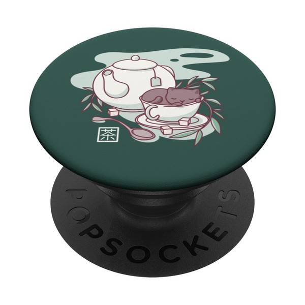Ripple Junction Tea Time Cat PopSockets with Interchangeable PopGrip
