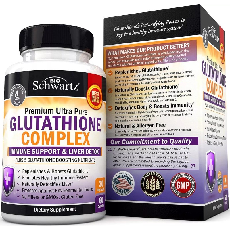 BioSchwartz Glutathione Complex with Milk Thistle Extract, Vitamin C &
