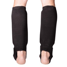 Victory Martial Arts Cloth Shin & Instep Padded Guards - Kickboxing, Muay Thai Sparring Protective Leg Shin Foam for Kids and Adults (Pair) (Large)